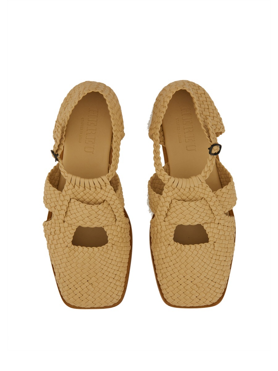 Hereu Serra Interwoven Slippers In Nude