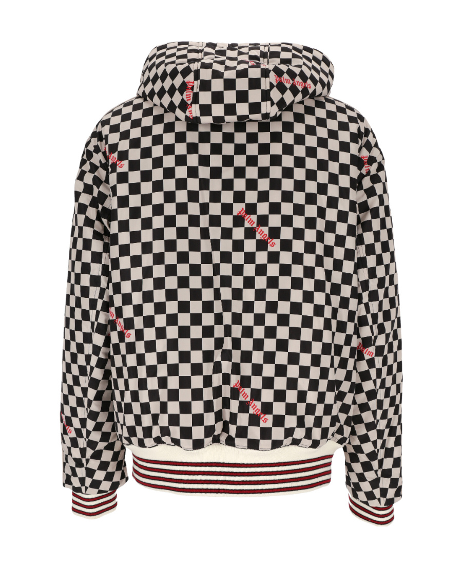 Palm Angels Zip-up Hooded Jacket In Black