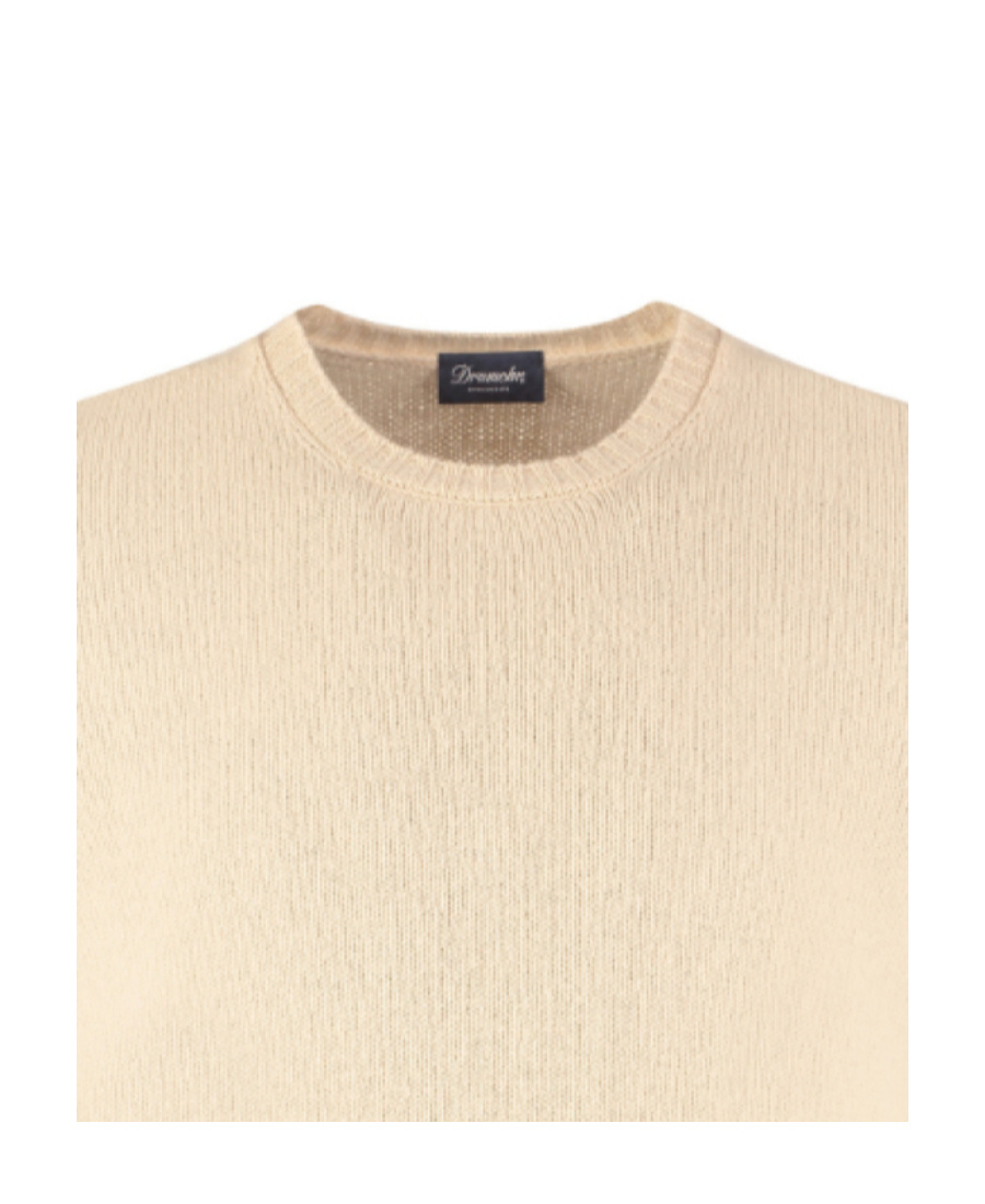 Drumohr Round-neck Long-sleeved Pullover In Nude