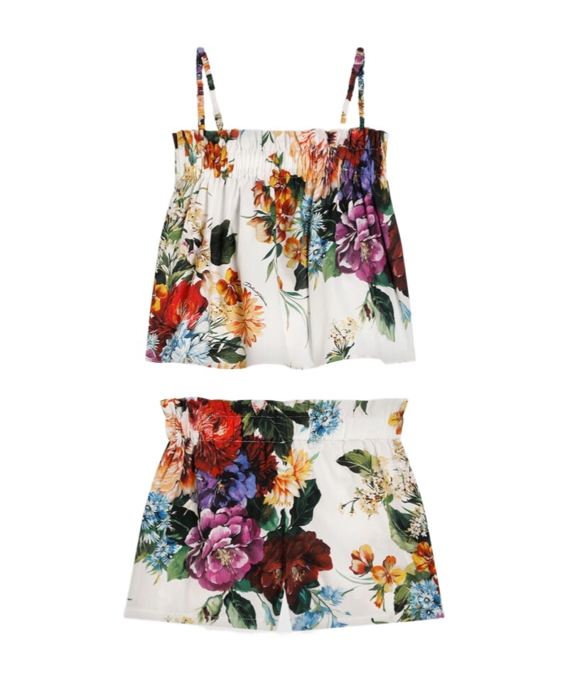 Dolce & Gabbana Floral-print Cotton Short Set In Multi