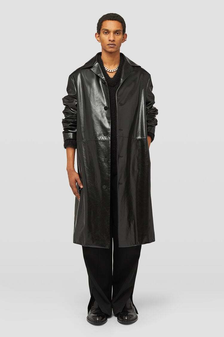 Jil Sander Button-up Coat In Black