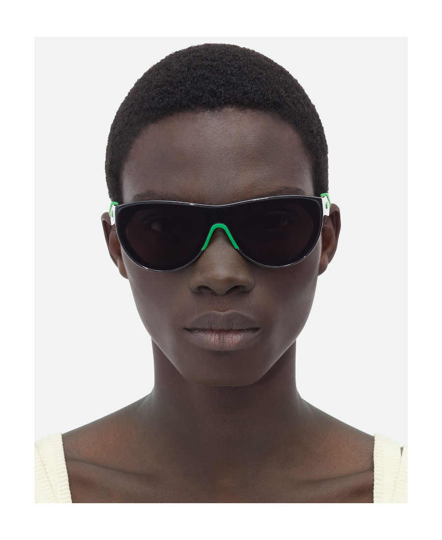 Bottega Veneta Mitre Round-frame Sunglasses In Black