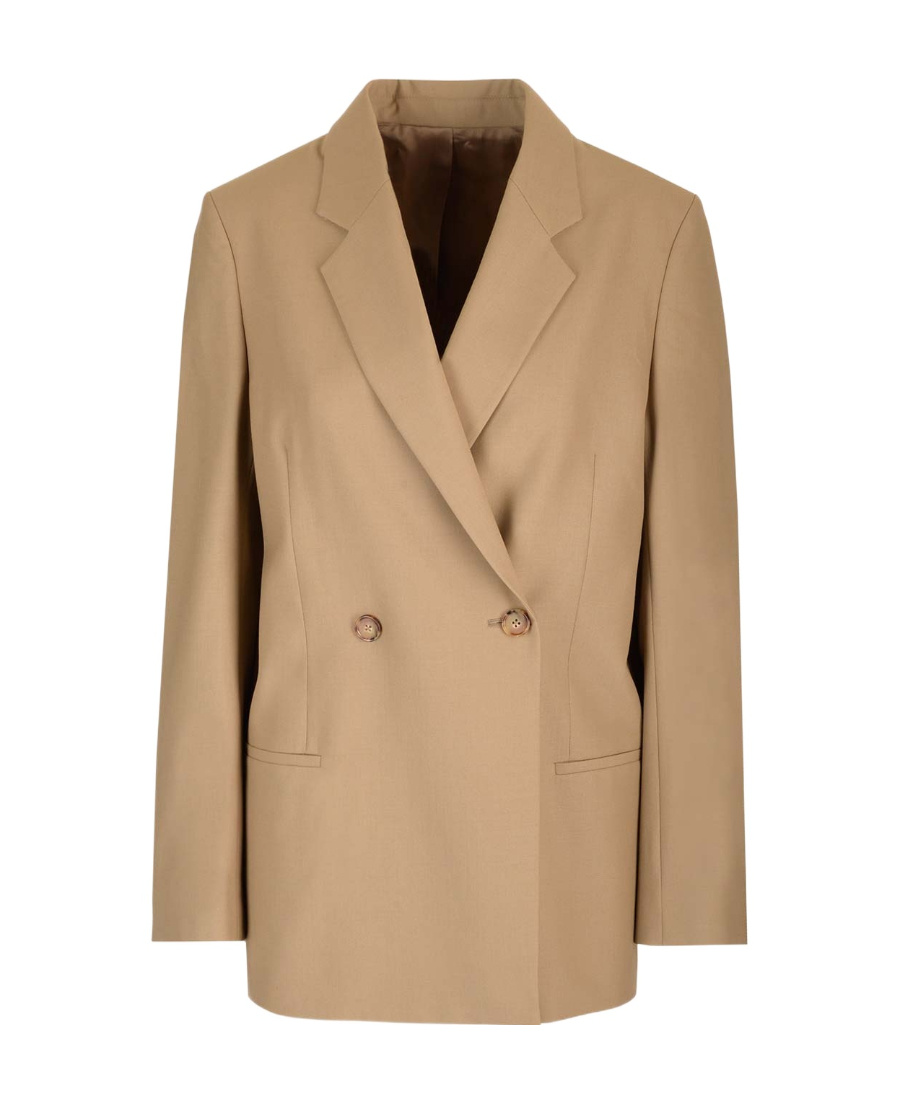 Totême Double-breasted Recycled-crepe Blazer In Nude