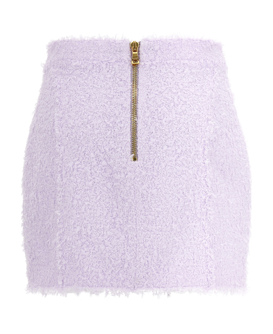 Balmain Purple Button Miniskirt In Purple