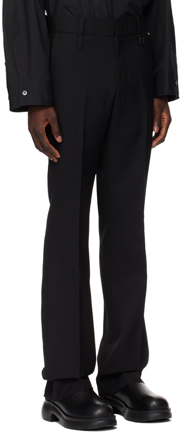 Wooyoungmi Black Boot-cut Trousers In Black