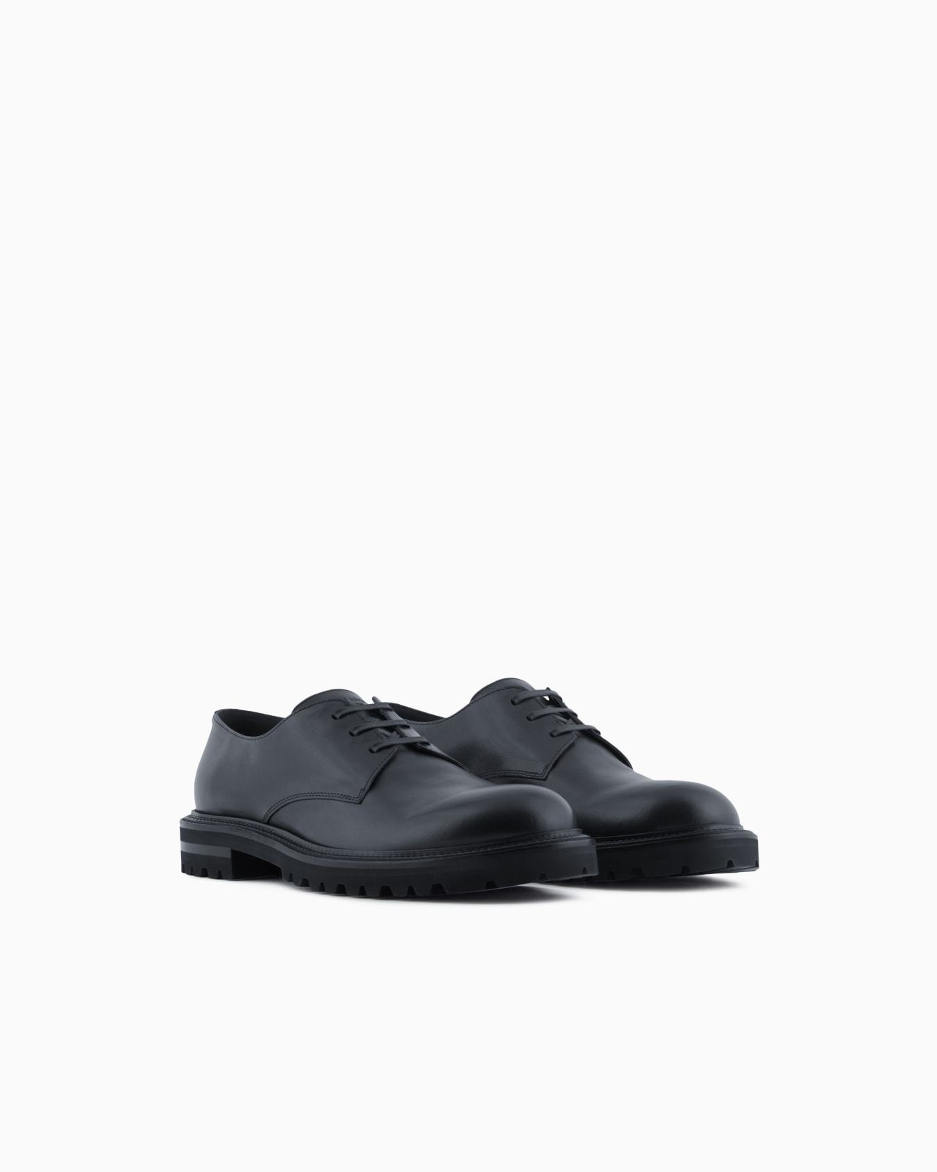 Giorgio Armani Derbies En Cuir De Veau Nappa