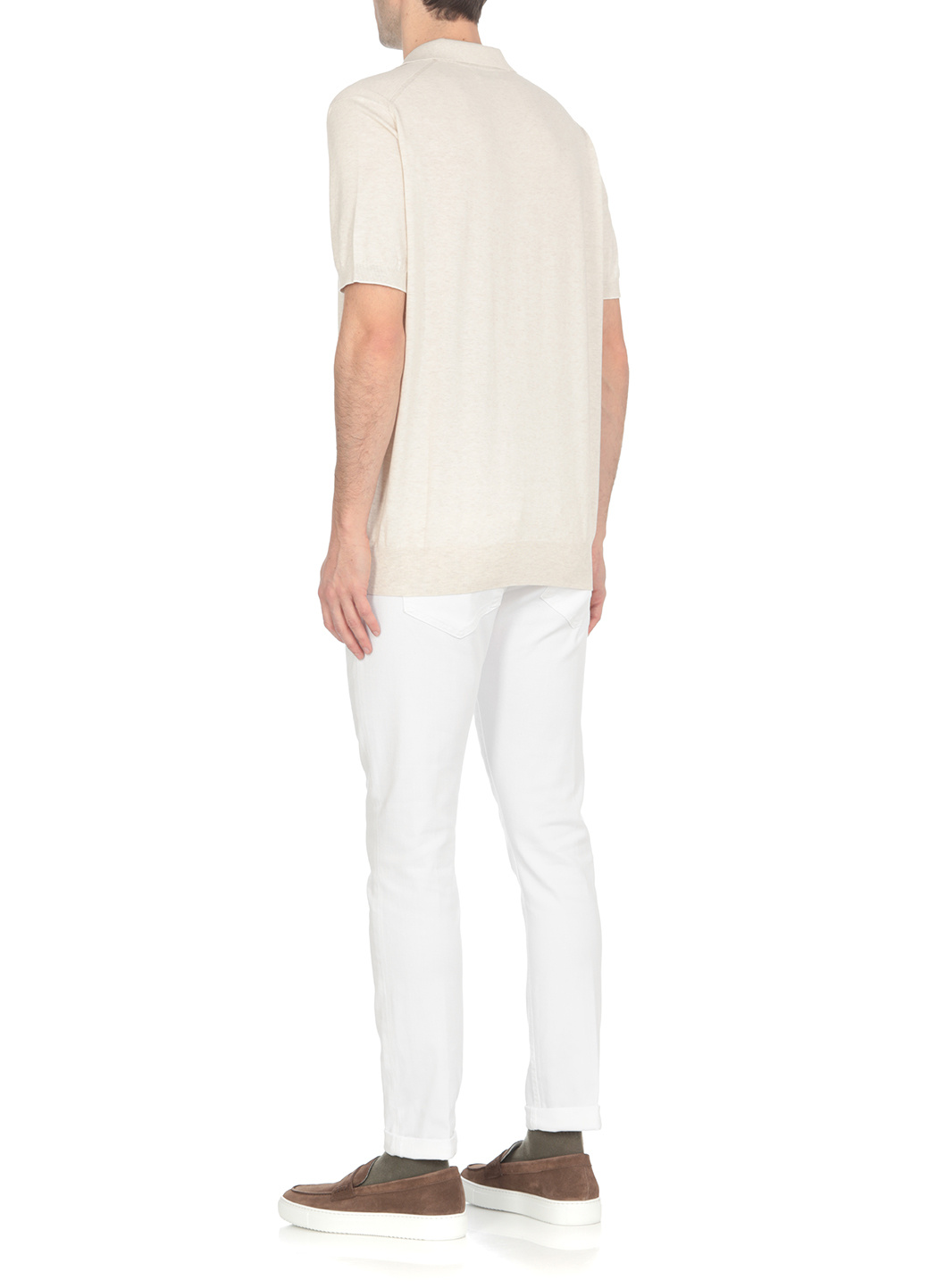 Dondup Denim Trousers With Belt Loops In White