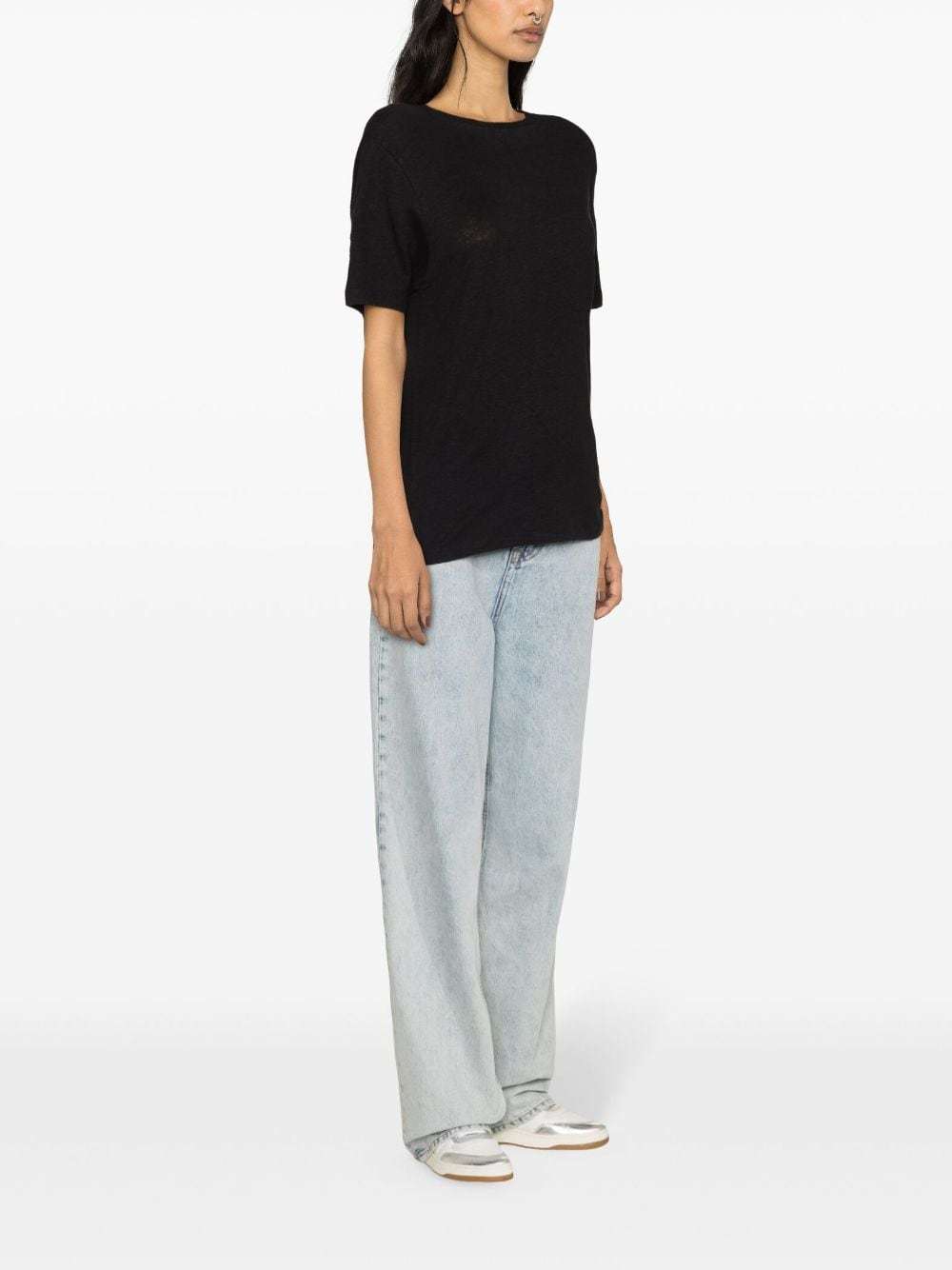 Isabel Marant Étoile Zewel Linen T-shirt In Black