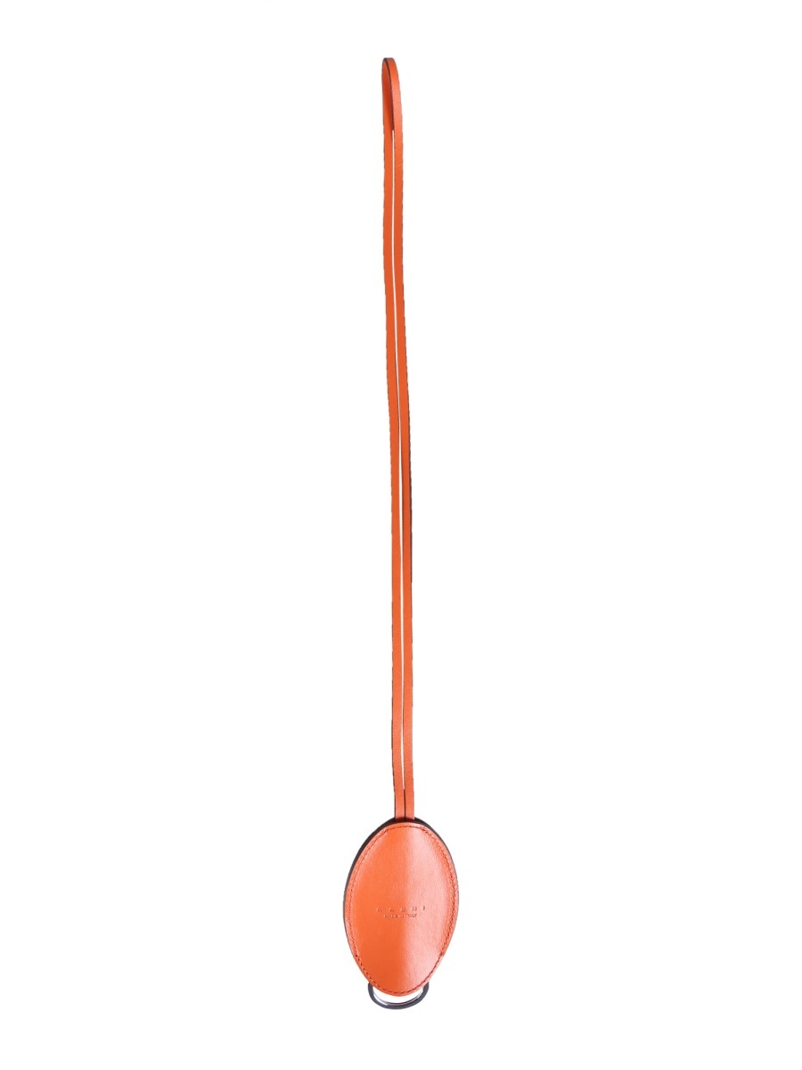 Marni Men Key Ring With Logo Patch In Orange