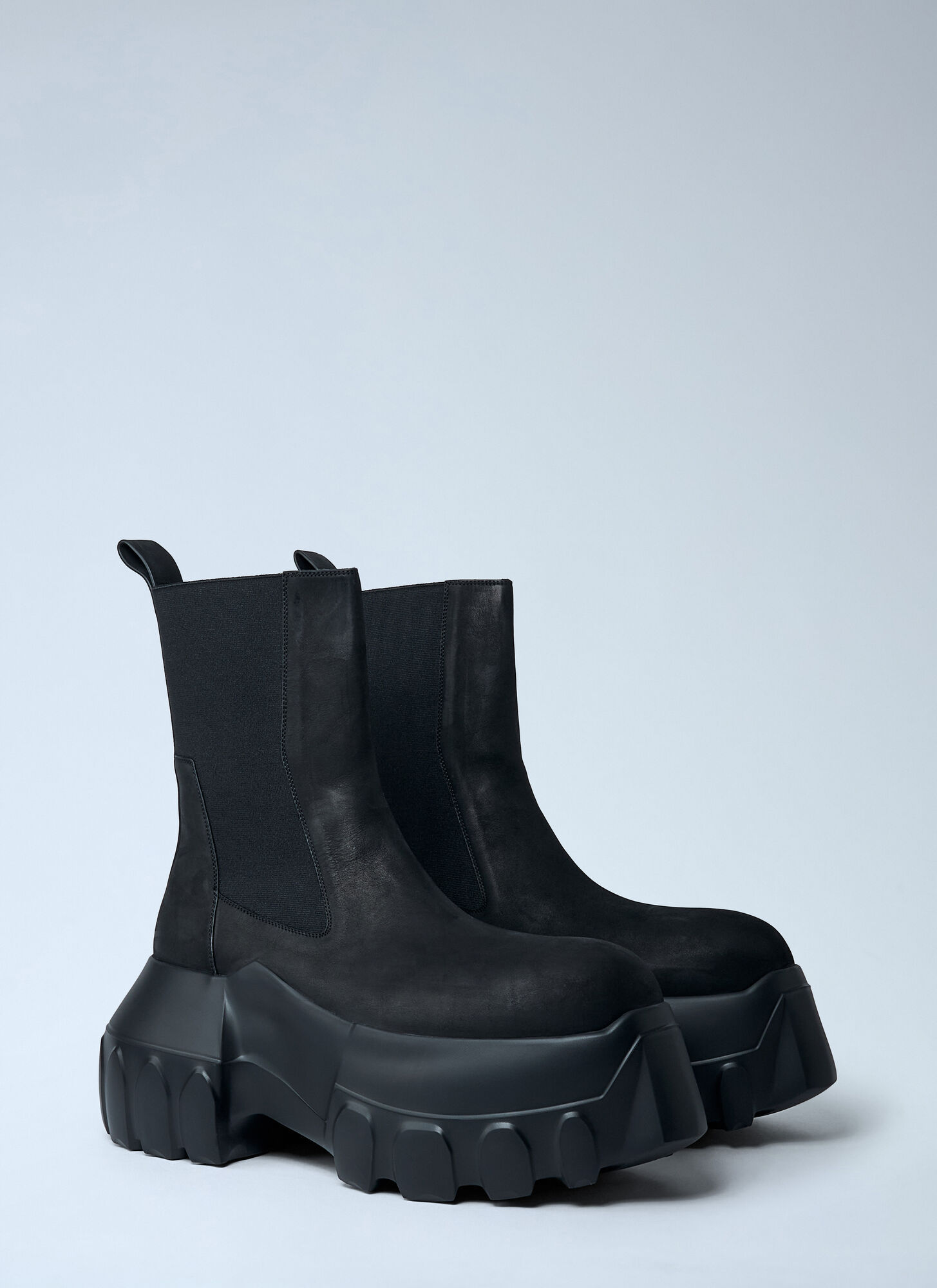 Rick Owens Round Toe Ankle Boots In Black