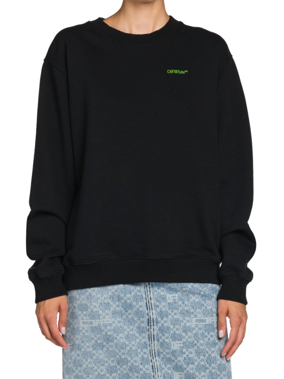 Off-white Blurred Arrow Reg Crewneck Black Multico In Black