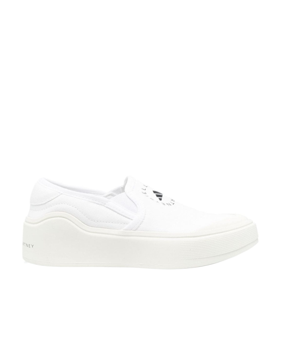 Adidas By Stella Mccartney Logo-print Slip-on Sneakers In White