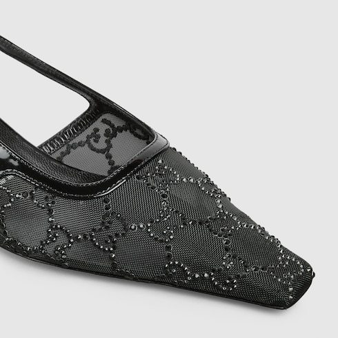 Gucci Women Pumps Slingback With Crystals In Black