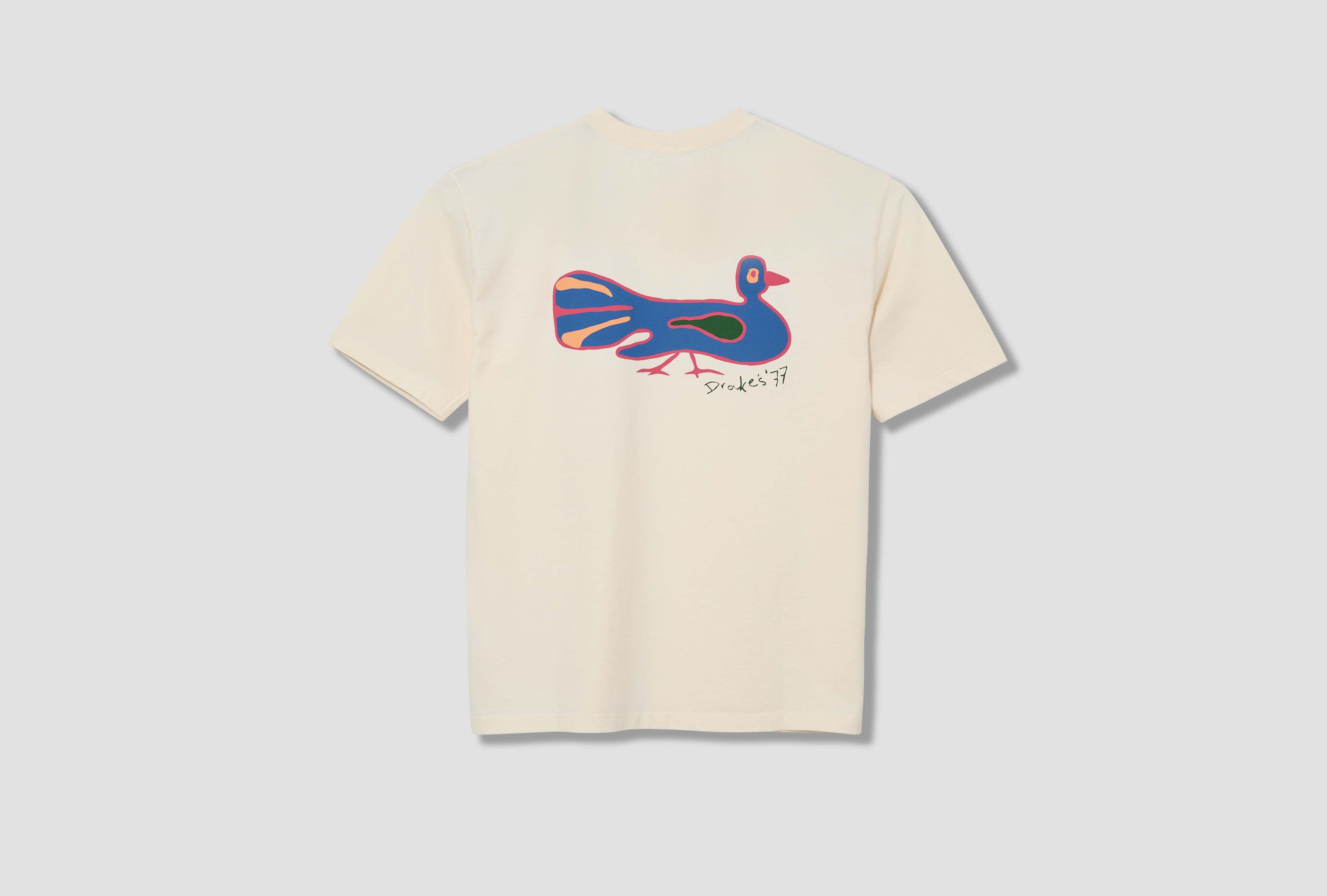 Drake's London Short Sleeve T-shirt In Neutral