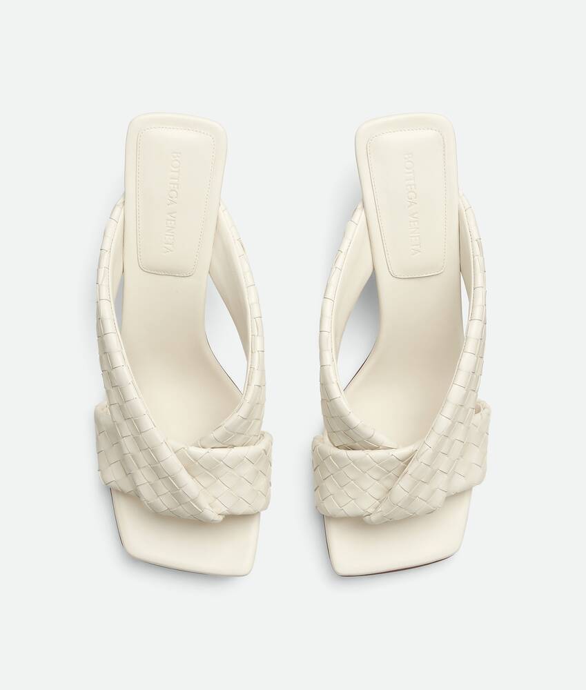 Bottega Veneta Leather Intrecciato Riva Mules 50 In White