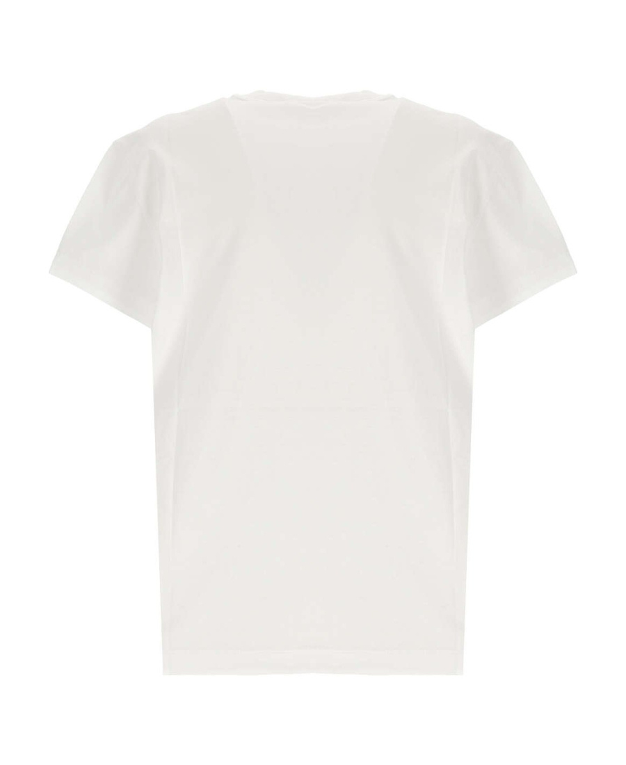 Stella Mccartney Stella Mc Cartney T Shirt With Embroidered Signature In Gray