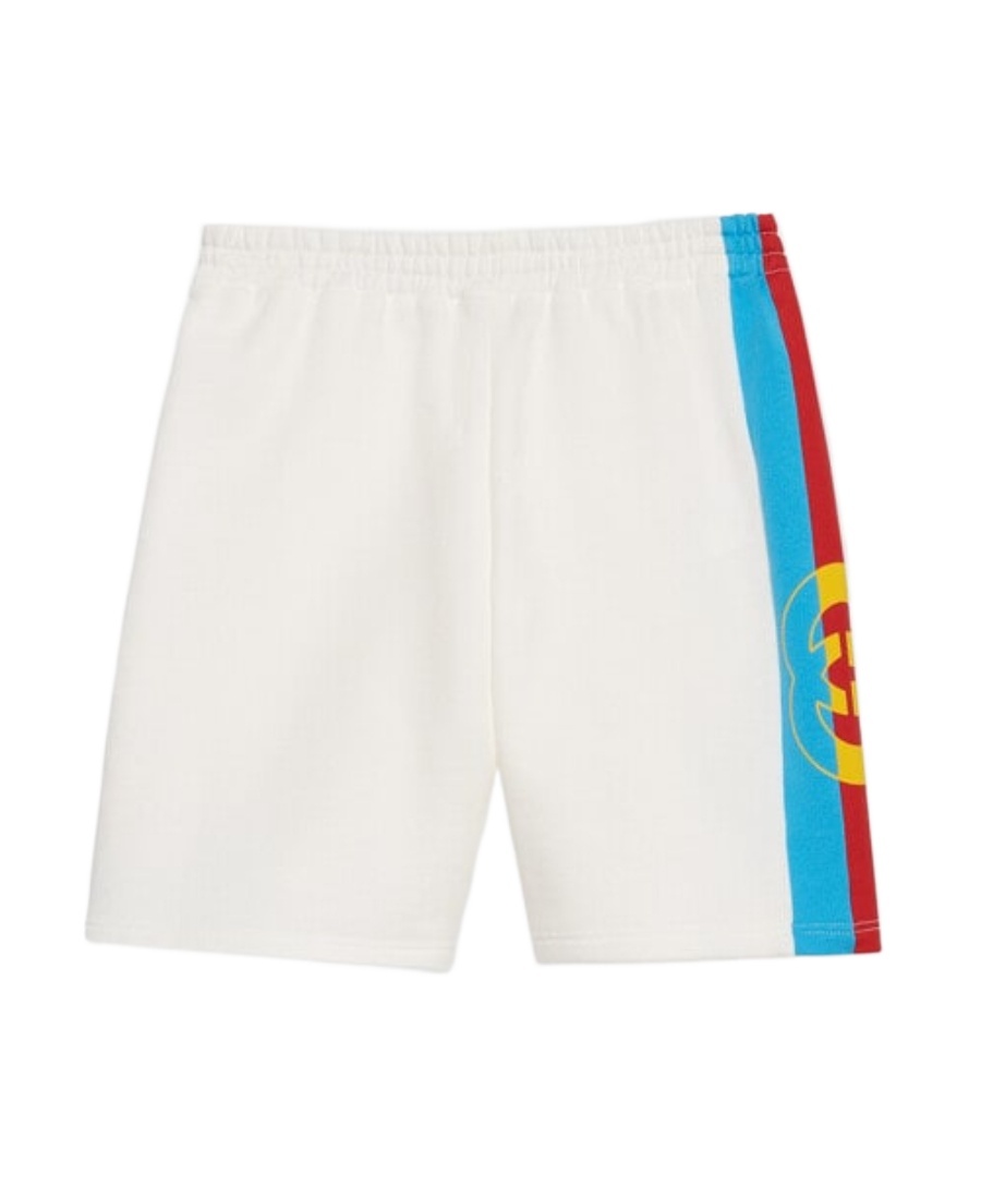 Gucci Interlocking G Side-stripe Shorts In White