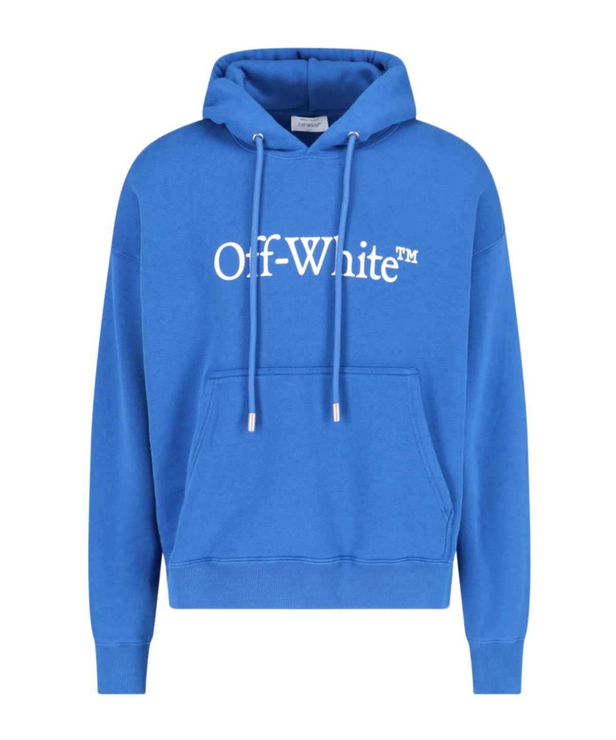 Shop Off-white Big Bookish Skate Cotton Hoodie In Blue