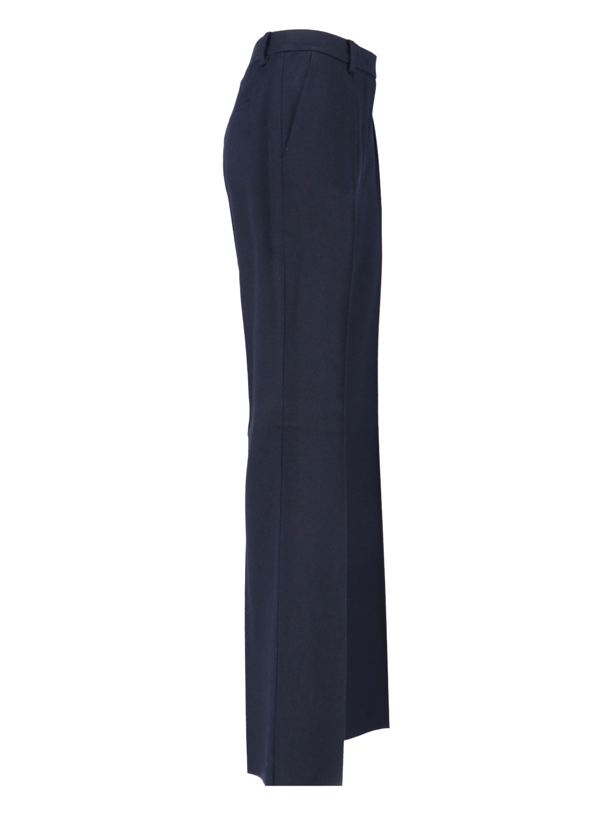 Max Mara Carbone Pleated Trousers In Blue