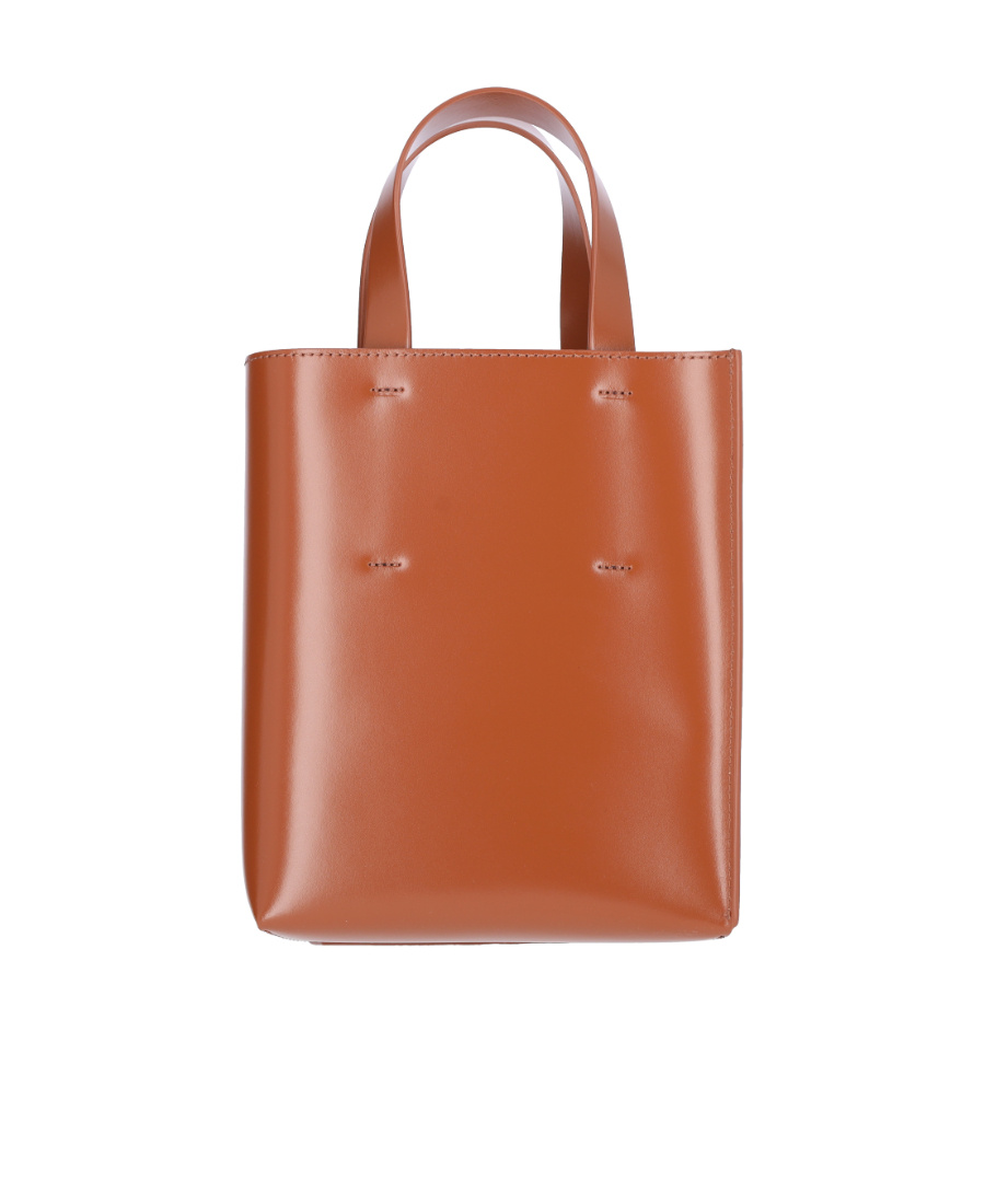 Marni Mini Museo Tote Bag In Brown