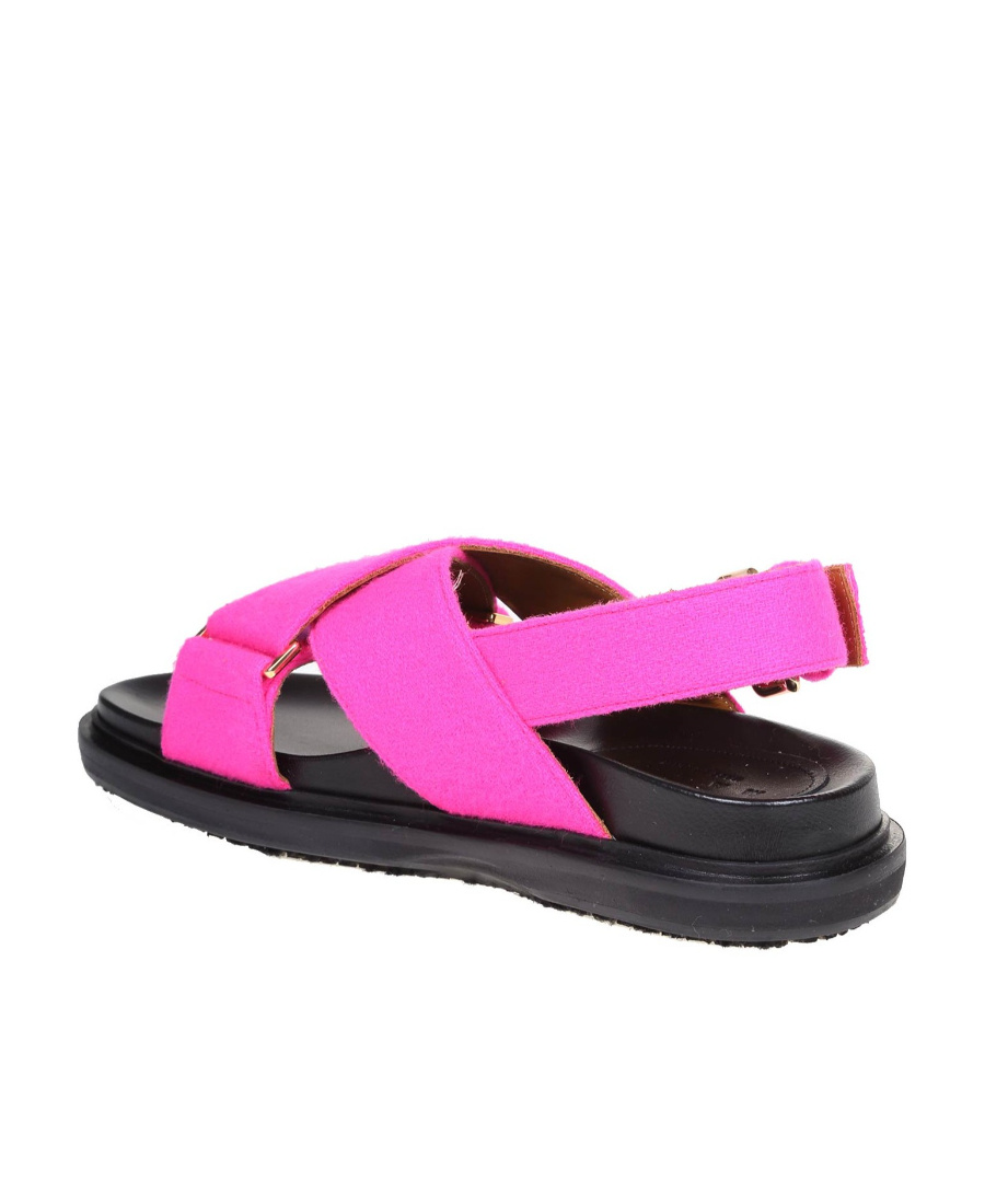 Marni Woman Sandals Fuchsia Size 6 Textile Fibers In Multicolor