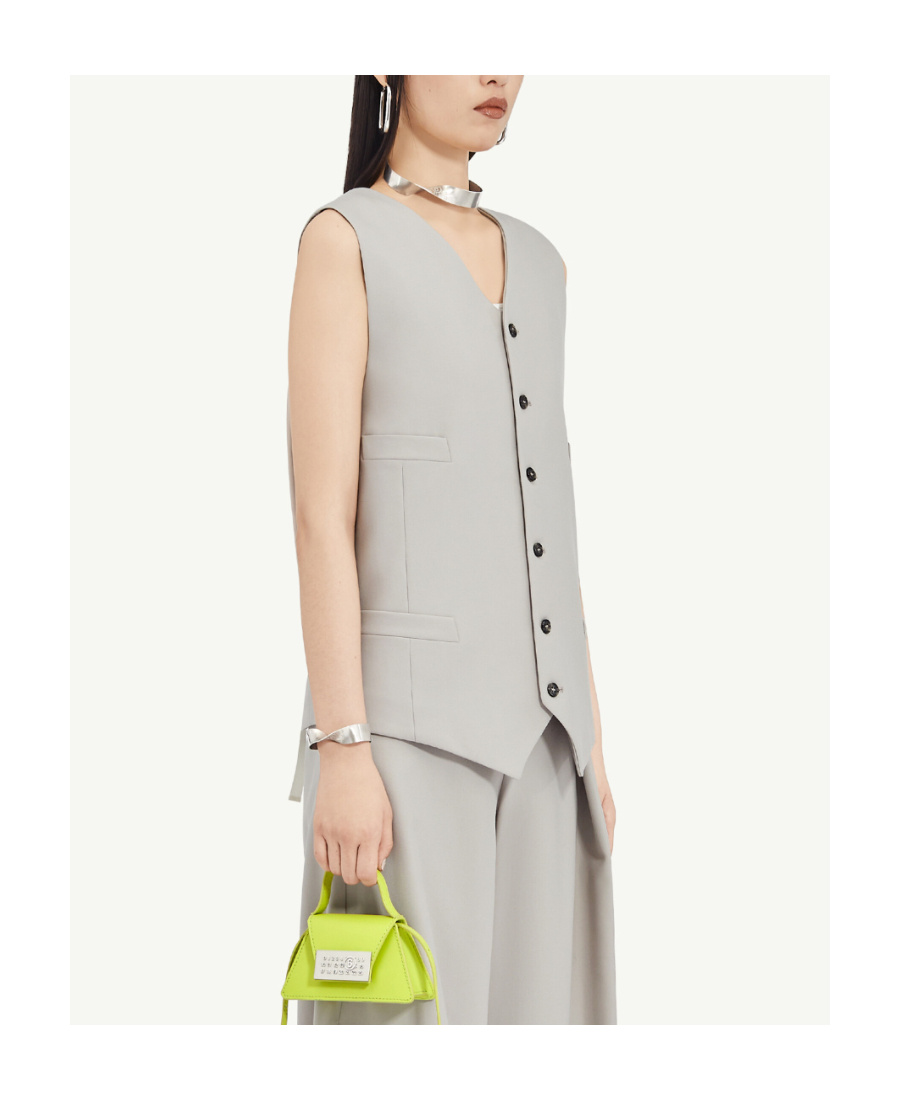 Mm6 Maison Margiela V-neck Padded Waistcoat In White