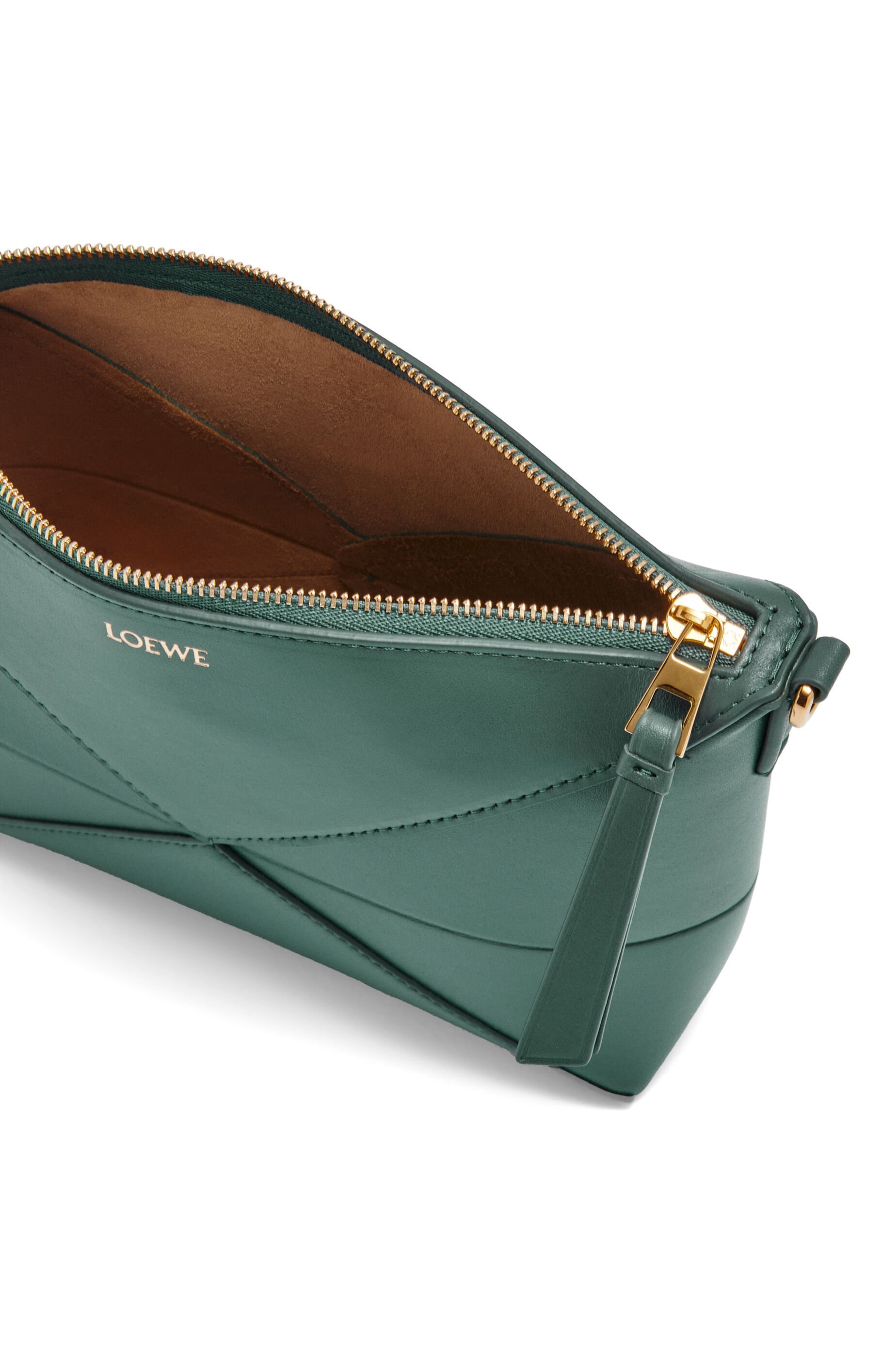 Loewe Puzzle Fold Shoulder Bag In Green
