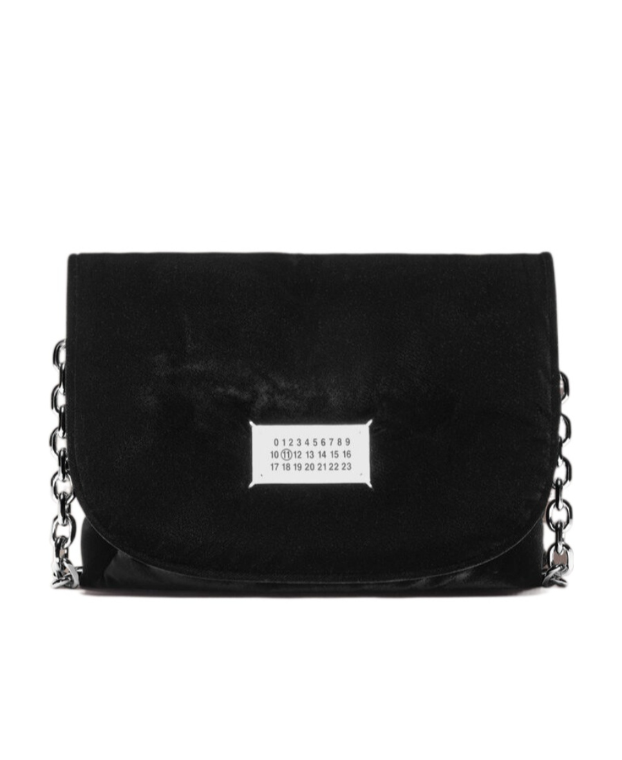 Maison Margiela Glam Slam Velvet Crossbody Bag In Black
