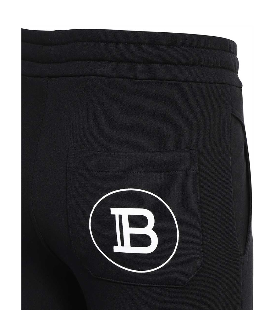 BALMAIN BALMAIN LOGO PRINTED COTTON JOGGING BOTTOMS