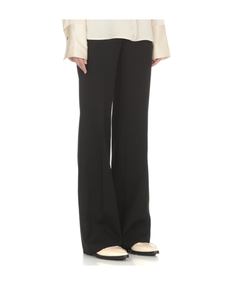 Jil Sander Mid-rise Flared Tailored Trousers In Black