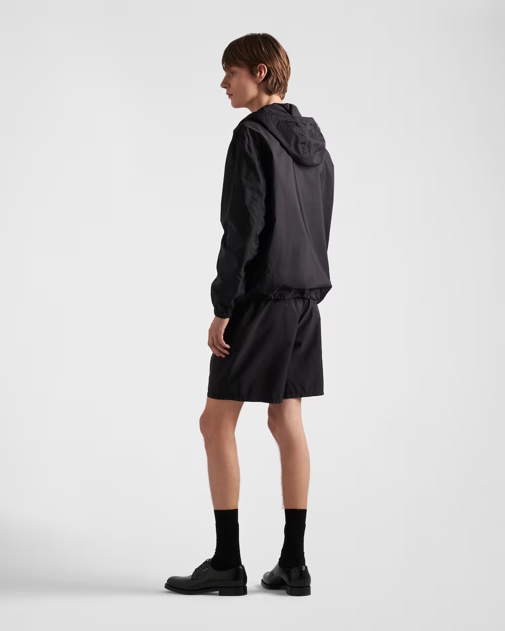 Shop Prada Re-nylon Swim Trunks In Black