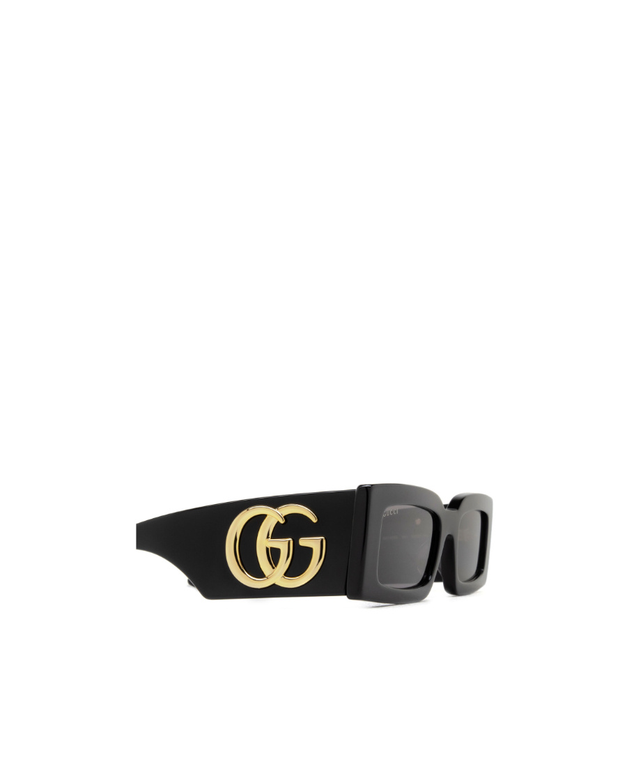 Gucci Gene Gg Rectangle-frame Sunglasses In Black