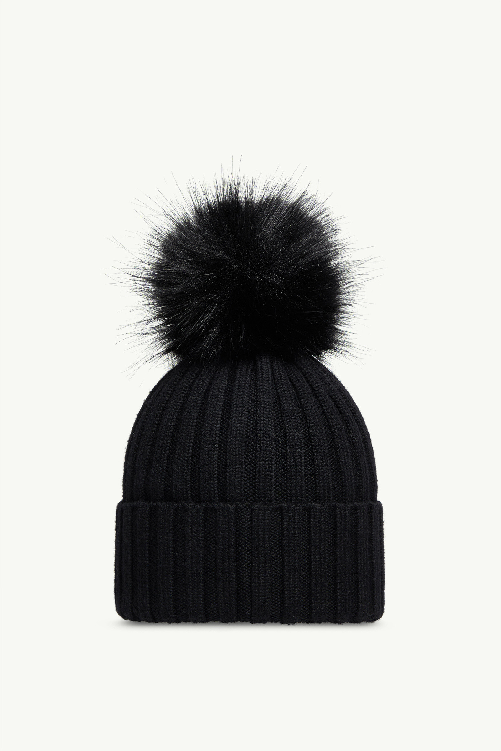 Moncler Virgin Wool And Black Cashmere Beanie Women In Black