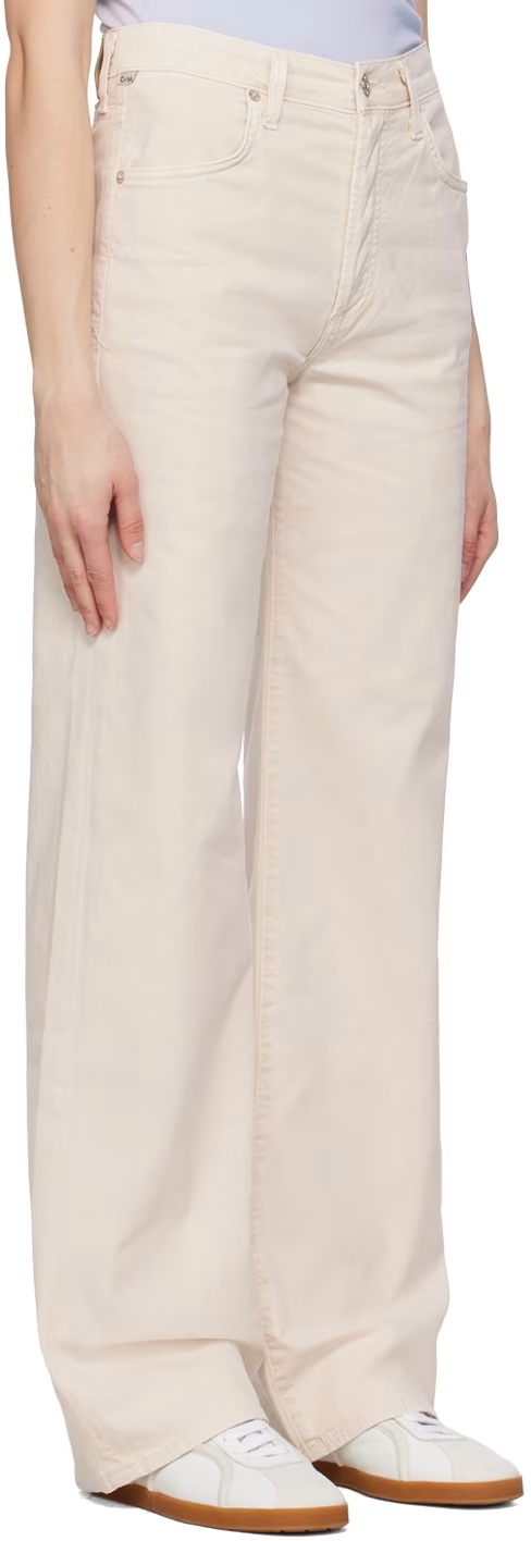 Citizens Of Humanity Denim Trousers With Belt Loops In Neutral