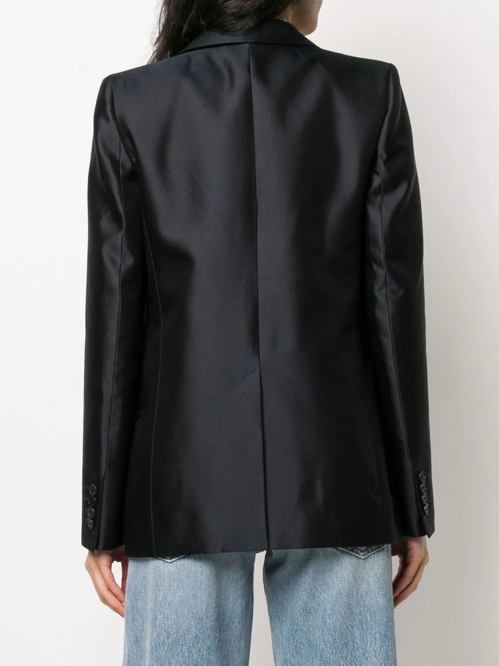 Givenchy Double-breasted Wool-silk Structured Blazer In Black