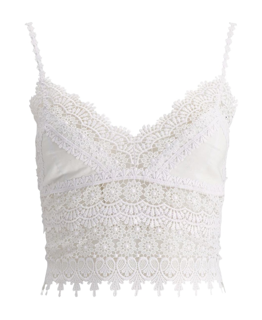Shop Charo Ruiz Dana Lace Bralette Top In White