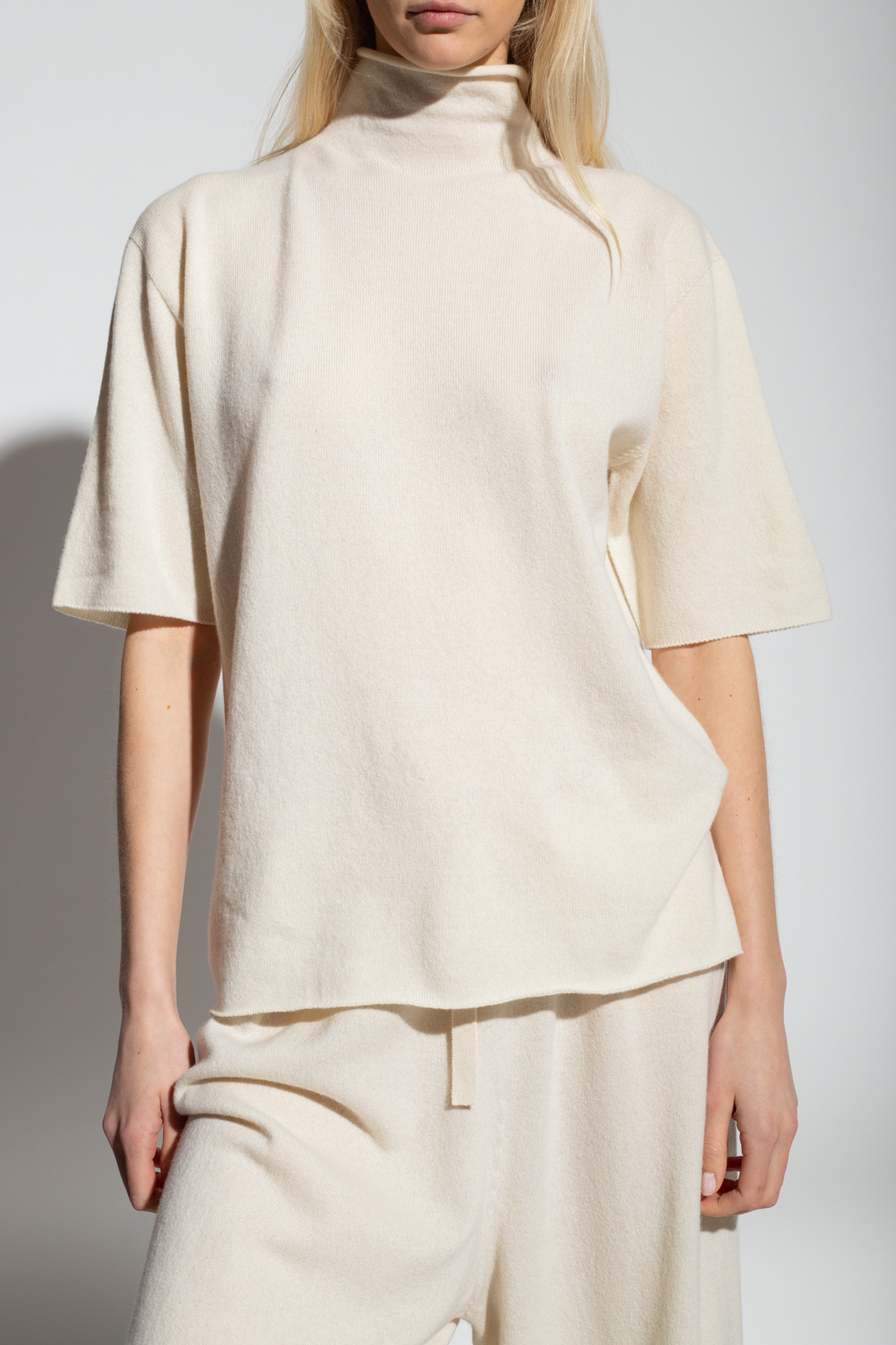 Jil Sander Cashmere Turtleneck Sweater In White