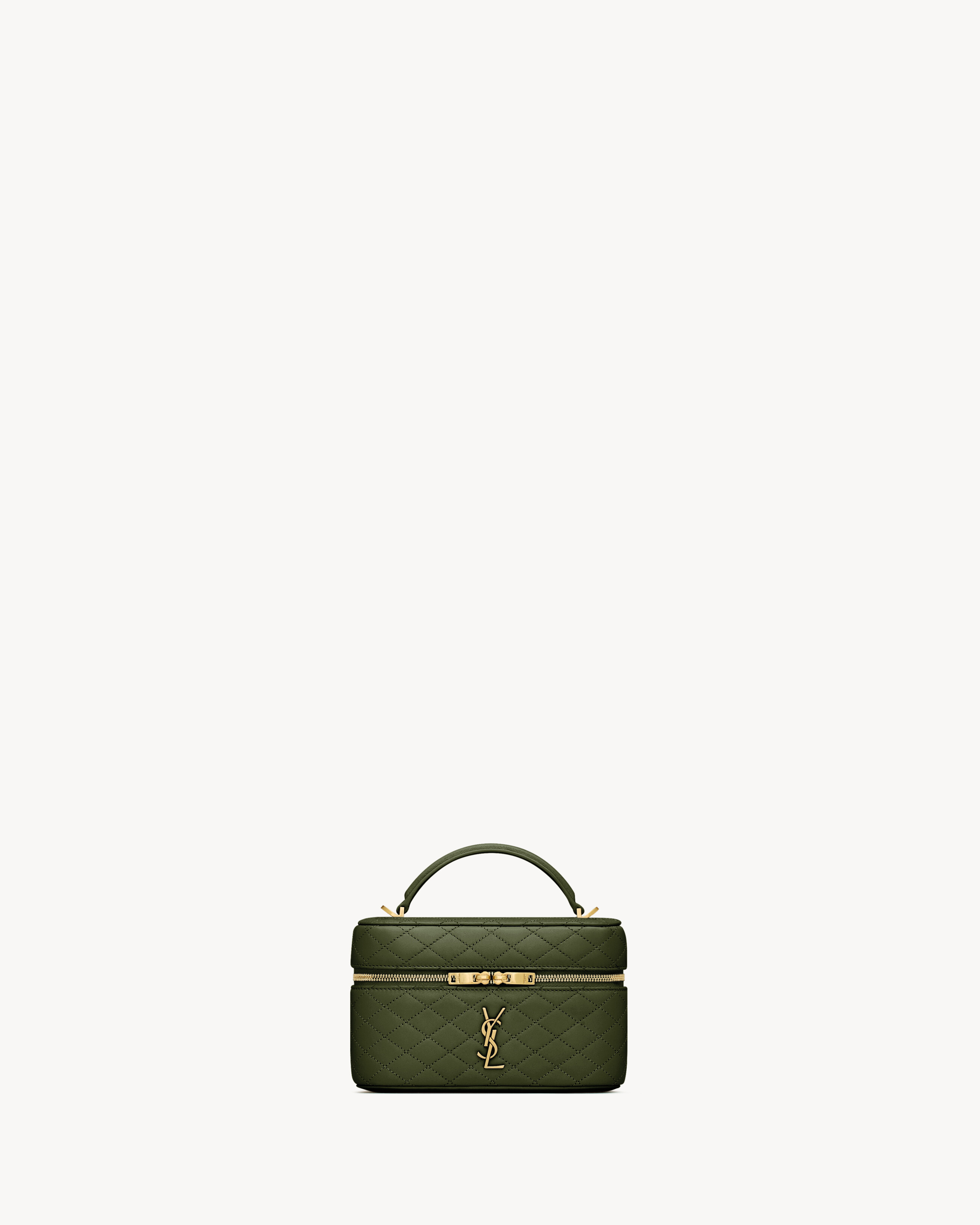 Saint Laurent Gaby Vanity Bag In Lambskin In Green
