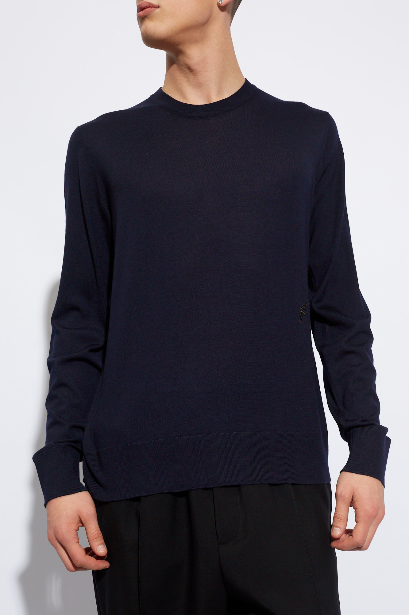 Ferragamo Long-sleeved Sweater In Black