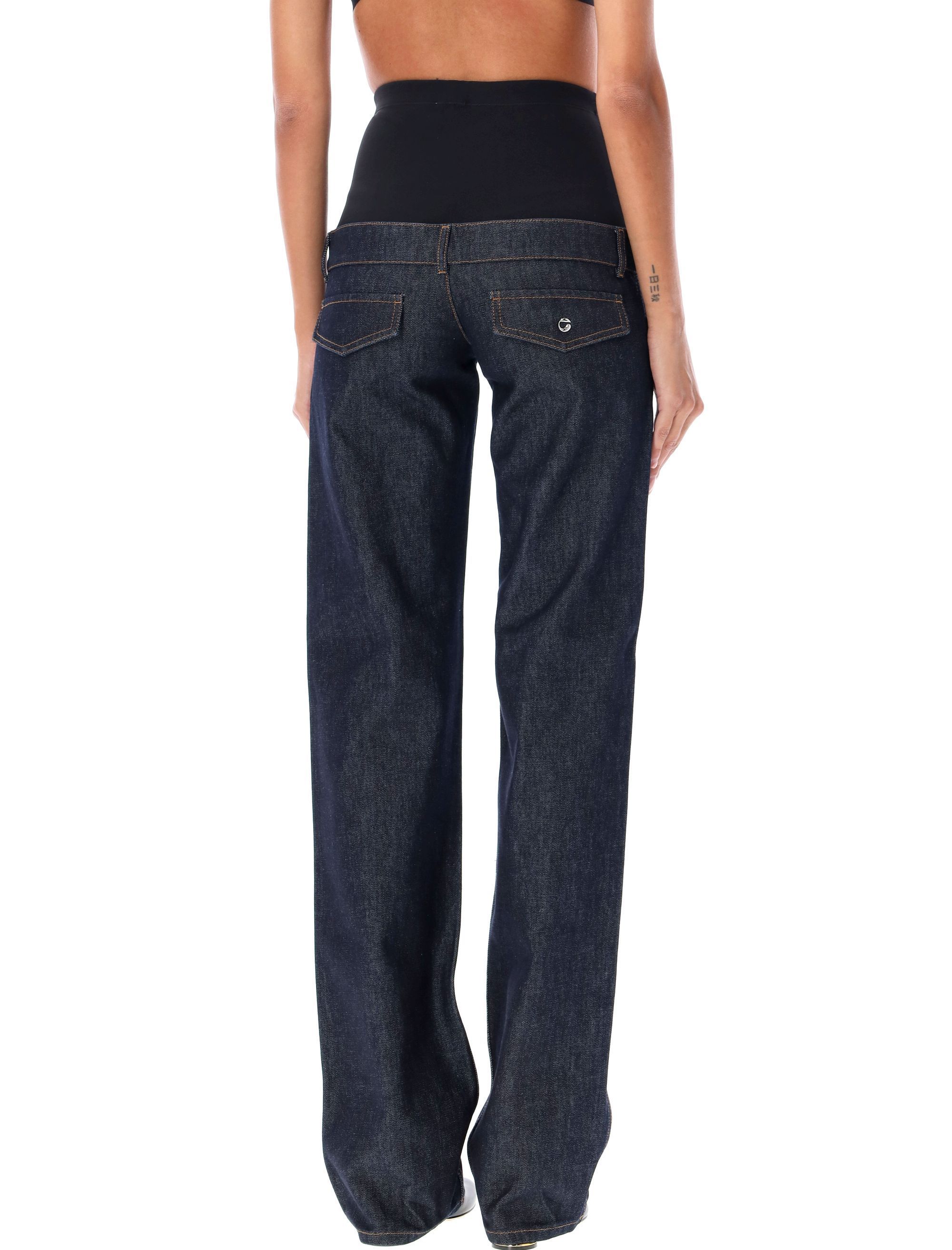 Coperni Hybrid Jersey Denim Trousers In Black