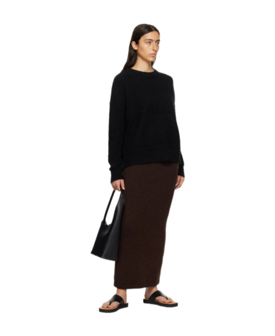 By Malene Birger Round Neck Long-sleeved Sweater In Black
