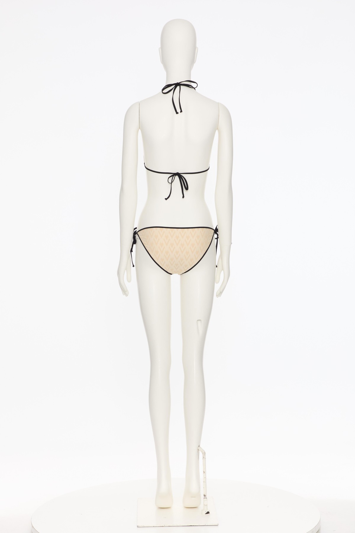 Valentino Geometric V Bikini In Birch/avorio