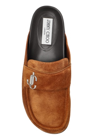 Jimmy Choo Milo Suede Slippers In Brown