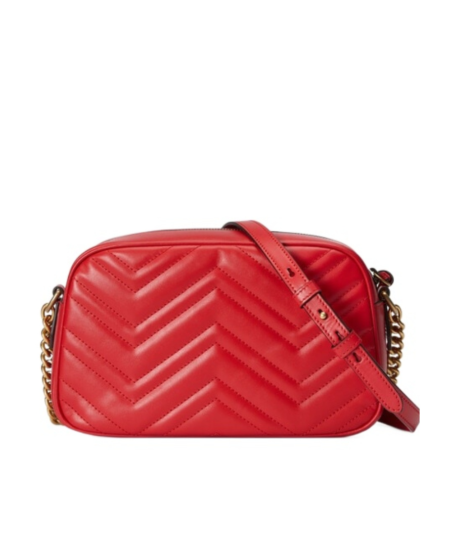 Gucci Gg-logo Matelassé Shoulder Bag In Red