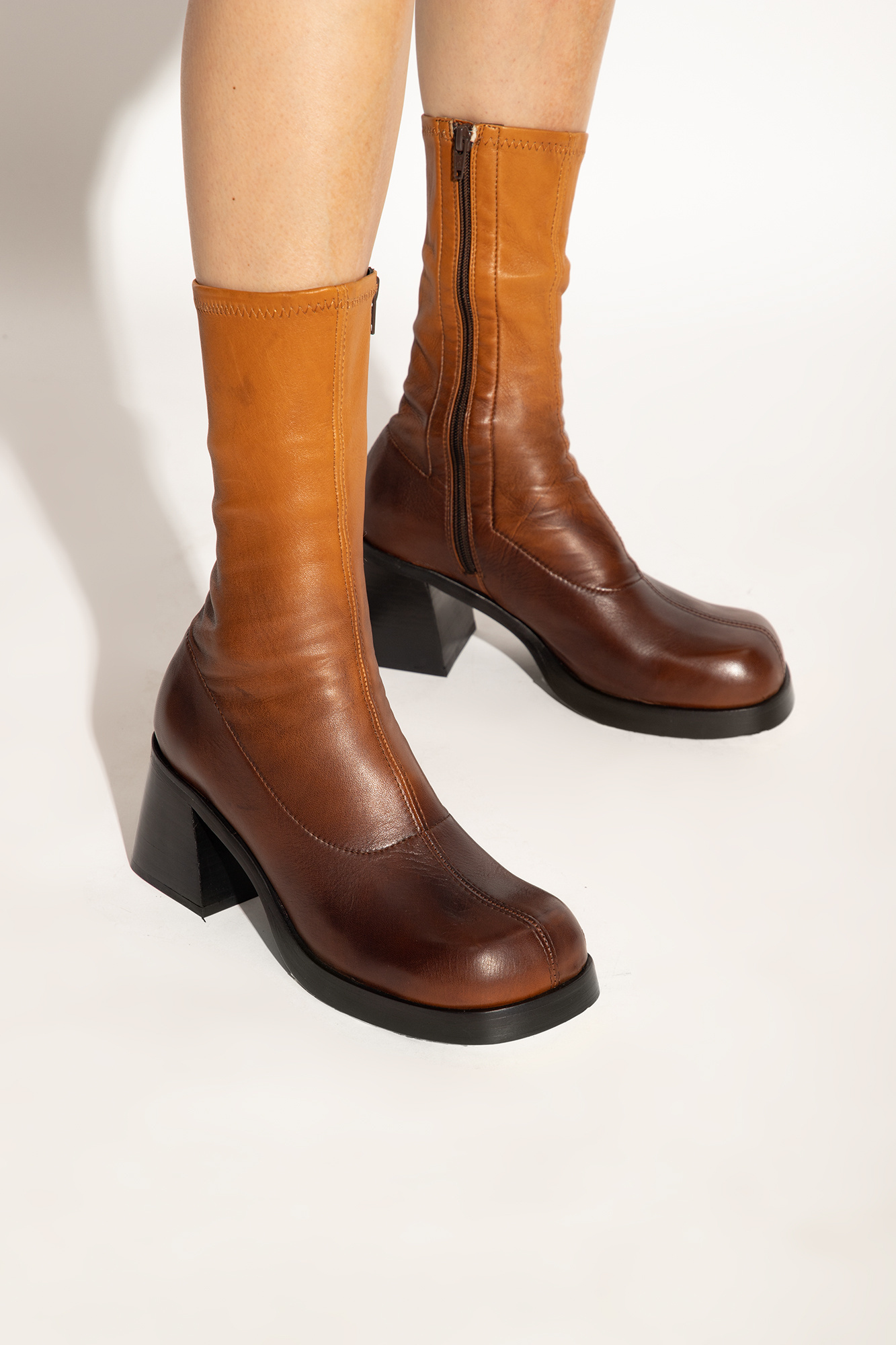 Miista Side Zipper Boots In Black