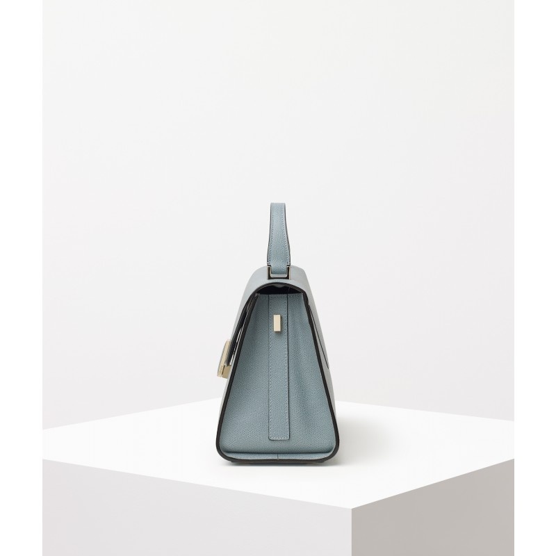 Valextra Mini Iside Grained Leather Bag In Polvere