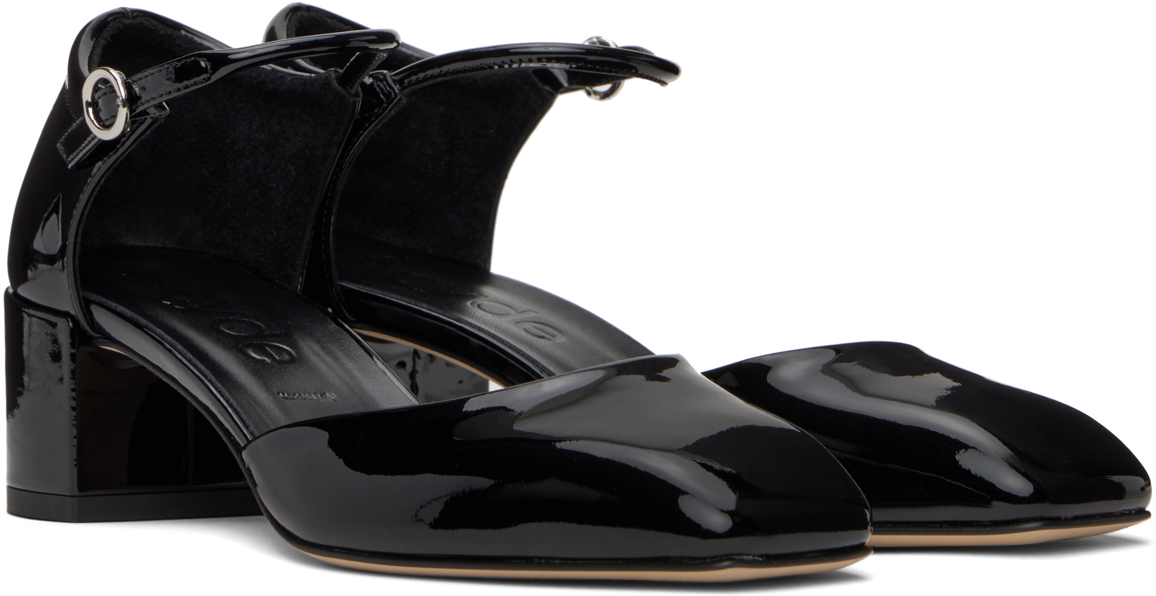 Aeyde 45mm Magda Nappa Leather Heels In Black