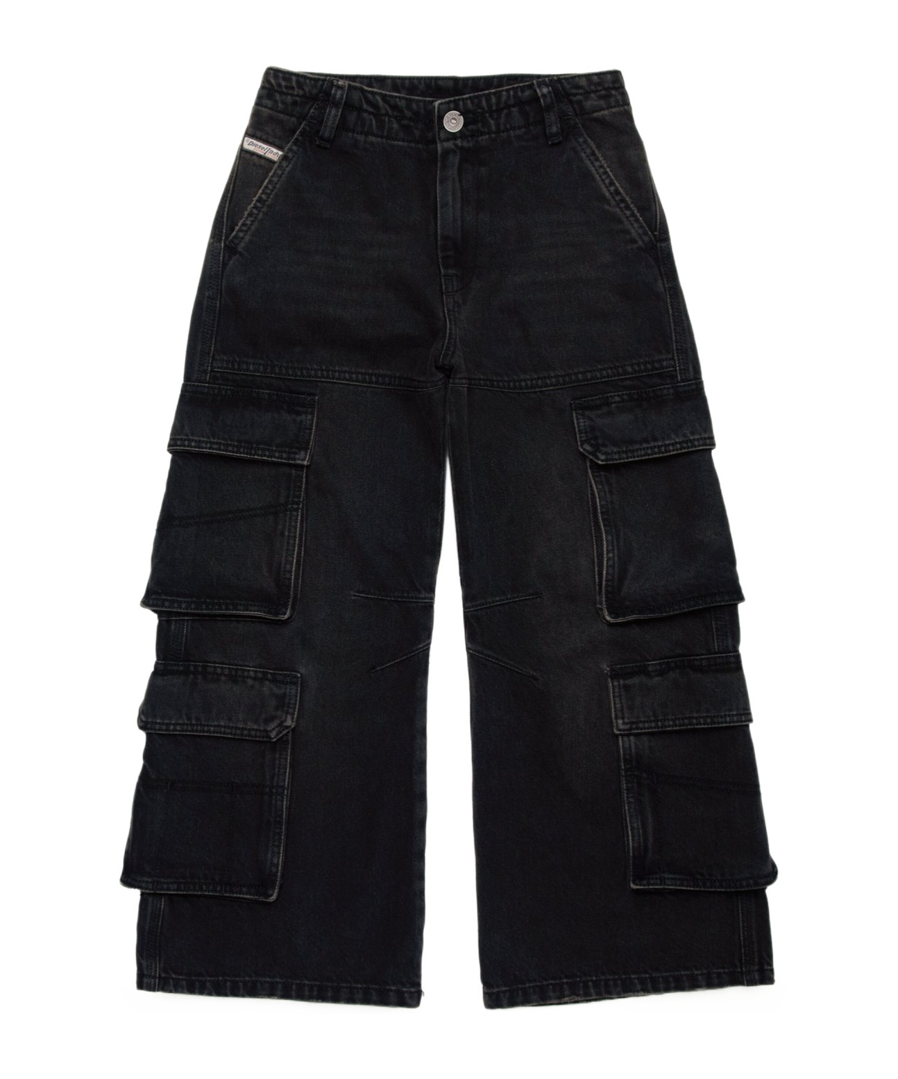 Diesel Black Straight Jeans In Black