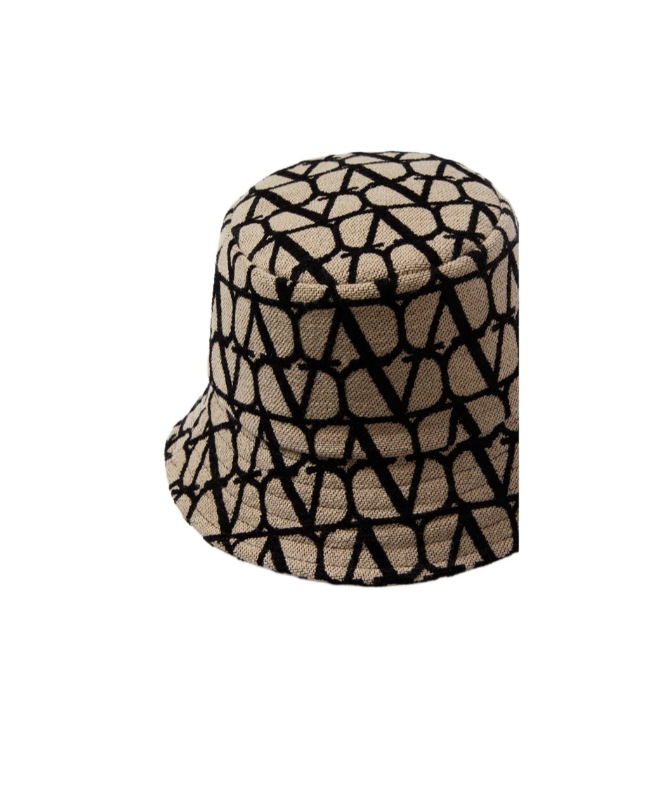 Valentino Vlogo Signature Toile Iconographe Bucket Hat In Black