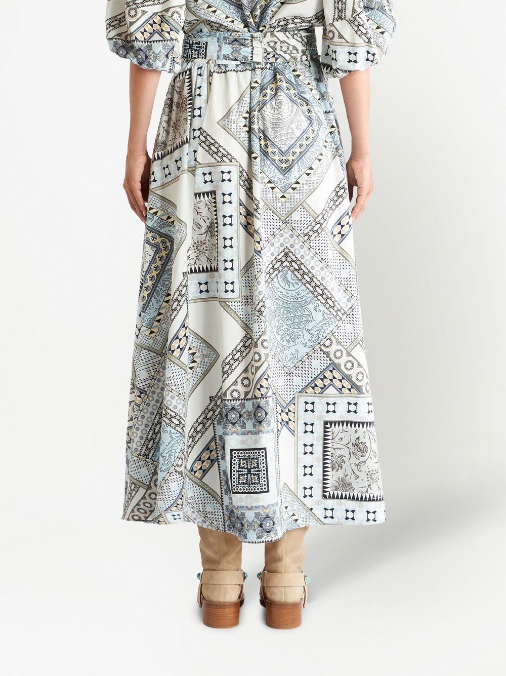 Etro Baumwollrock Mit Patchwork-motiven In White